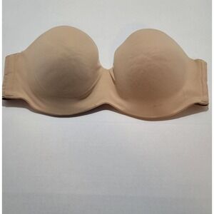 Victoria Secret Body by Victoria lined Strapless beige underwire bra size 34DD